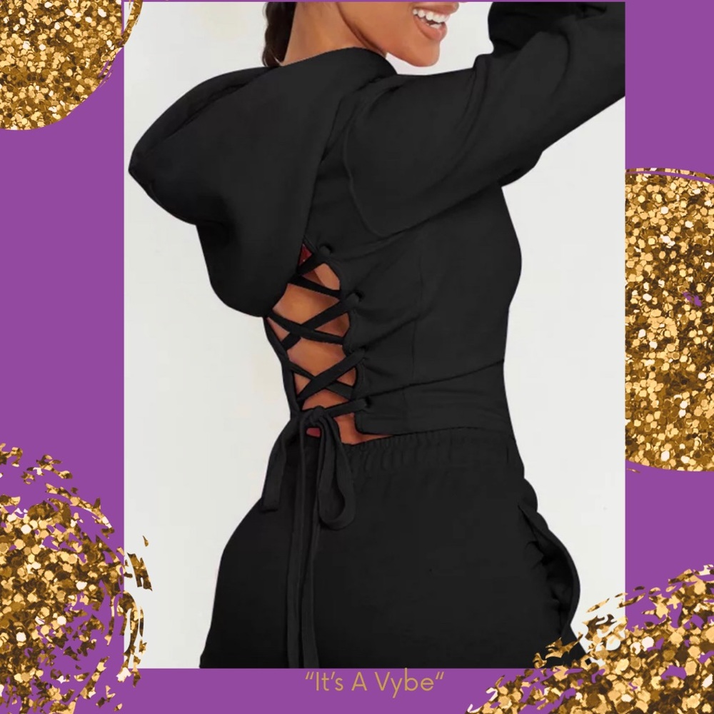 “It’s a vybe “ lace up hoody with matching sweats